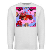 Oatmeal Heather valentines day truck and cupid in the sky seamless pattern Premium Sweatshirt - BundleAndBundleShop