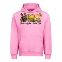 Fuchsia Pink Peace Love Wild cat Urban Hoodie - LillyAllenDesigns