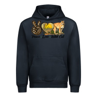 Navy Peace Love Wild cat Urban Hoodie - LillyAllenDesigns