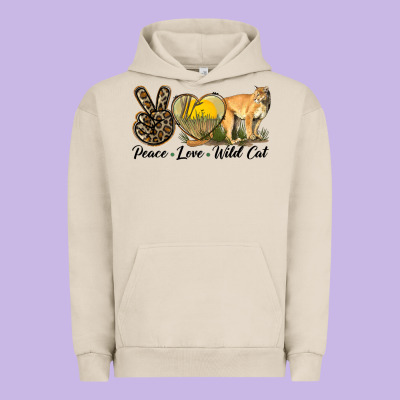 Peace Love Wild Cat Urban Hoodie Designed By Lillyallendesigns