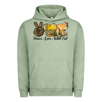 Pigment Oil Green Peace Love Wild cat Urban Hoodie - LillyAllenDesigns