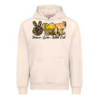 Sandshell Peace Love Wild cat Urban Hoodie - LillyAllenDesigns