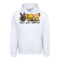 White Peace Love Wild cat Urban Hoodie - LillyAllenDesigns