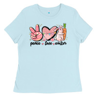 Baby Blue peace love easter Ladies Tee - MaliasSmallBusiness