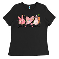Black peace love easter Ladies Tee - MaliasSmallBusiness