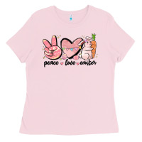 Bubblegum Pink peace love easter Ladies Tee - MaliasSmallBusiness