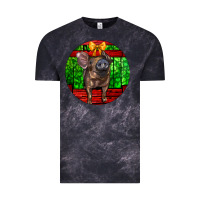 Cloud Black christmas pig Vintage Tee - LillyAllenDesigns