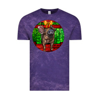 Cloud Purple christmas pig Vintage Tee - LillyAllenDesigns