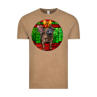 Vintage Coffee christmas pig Vintage Tee - LillyAllenDesigns