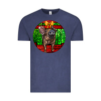 Vintage Denim christmas pig Vintage Tee - LillyAllenDesigns