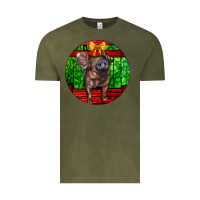 Vintage Olive christmas pig Vintage Tee - LillyAllenDesigns