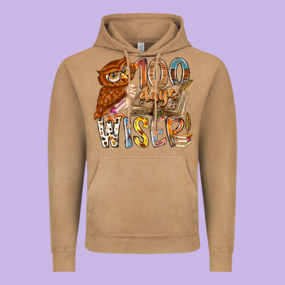 100 Days Wiser Vintage Hoodie Designed By Racoondesign