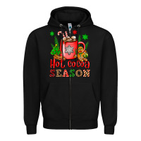 Black hot cocoa season Zipper Hoodie - OliviaCreatesArt