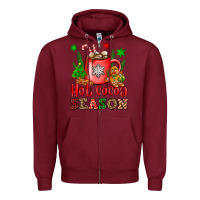 Burgundy hot cocoa season Zipper Hoodie - OliviaCreatesArt