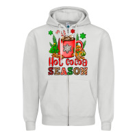 Dove Grey hot cocoa season Zipper Hoodie - OliviaCreatesArt