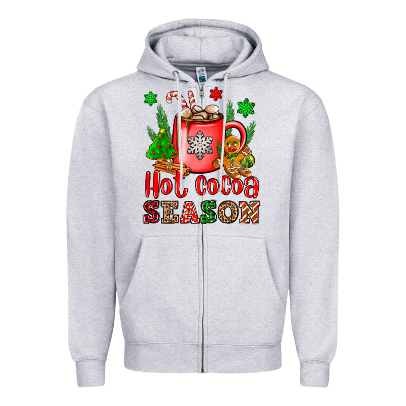 Hot Cocoa Season Zipper Hoodie by OliviaCreatesArt | Teevron