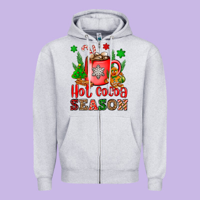 Hot Cocoa Season Zipper Hoodie Designed By Oliviacreatesart