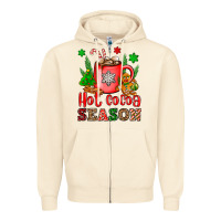 Sandshell hot cocoa season Zipper Hoodie - OliviaCreatesArt