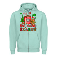 Seafoam hot cocoa season Zipper Hoodie - OliviaCreatesArt