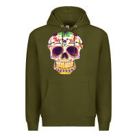 Army Green Cinco de mayo skull Premium Hoodie - FaDigitalArtStudio