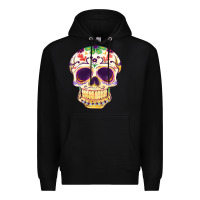Black Cinco de mayo skull Premium Hoodie - FaDigitalArtStudio