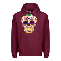 Burgundy Cinco de mayo skull Premium Hoodie - FaDigitalArtStudio