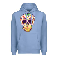Colony Blue Cinco de mayo skull Premium Hoodie - FaDigitalArtStudio
