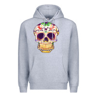 Heather Grey Cinco de mayo skull Premium Hoodie - FaDigitalArtStudio