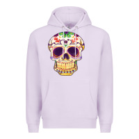 Lilac Cinco de mayo skull Premium Hoodie - FaDigitalArtStudio