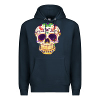 Navy Cinco de mayo skull Premium Hoodie - FaDigitalArtStudio