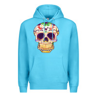 Ocean Blue Cinco de mayo skull Premium Hoodie - FaDigitalArtStudio