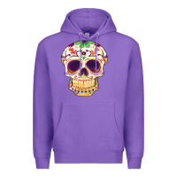 Purple Cinco de mayo skull Premium Hoodie - FaDigitalArtStudio