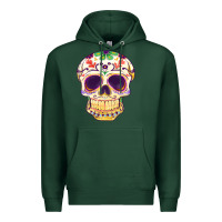 Sports Green Cinco de mayo skull Premium Hoodie - FaDigitalArtStudio