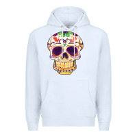 White Cinco de mayo skull Premium Hoodie - FaDigitalArtStudio