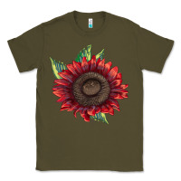Army Green ProCut Red Sunflower Classic Tee - LillyAllenDesigns