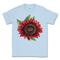 Dusty Blue ProCut Red Sunflower Classic Tee - LillyAllenDesigns