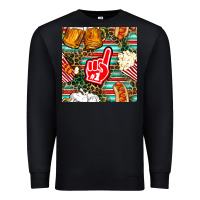 Black american football snacks with serape and leopard Premium Sweatshirt - BundleAndBundleShop