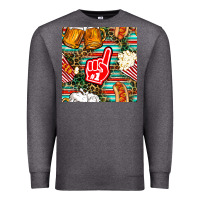 Charcoal Heather american football snacks with serape and leopard Premium Sweatshirt - BundleAndBundleShop