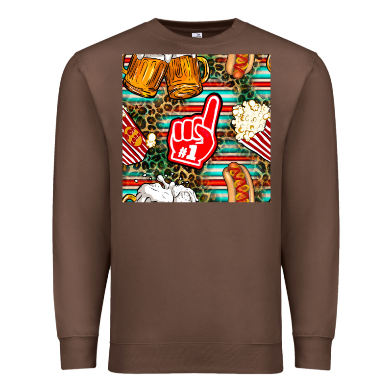 American Football Snacks With Serape And Leopard Premium Sweatshirt by BundleAndBundleShop | Teevron
