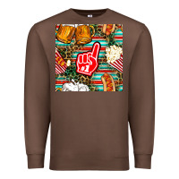 Chestnut american football snacks with serape and leopard Premium Sweatshirt - BundleAndBundleShop