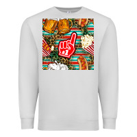 Dove Grey american football snacks with serape and leopard Premium Sweatshirt - BundleAndBundleShop
