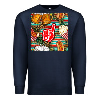 Navy american football snacks with serape and leopard Premium Sweatshirt - BundleAndBundleShop