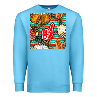 Ocean Blue american football snacks with serape and leopard Premium Sweatshirt - BundleAndBundleShop