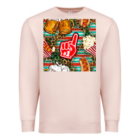Pale Pink american football snacks with serape and leopard Premium Sweatshirt - BundleAndBundleShop