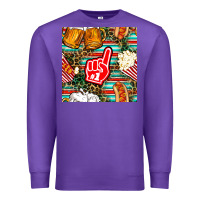 Purple american football snacks with serape and leopard Premium Sweatshirt - BundleAndBundleShop