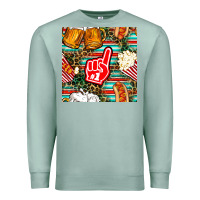 Seafoam american football snacks with serape and leopard Premium Sweatshirt - BundleAndBundleShop