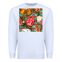 White american football snacks with serape and leopard Premium Sweatshirt - BundleAndBundleShop