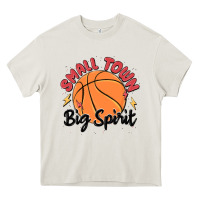 Cream small town big spirit Heavy Core Tee - MaliasSmallBusiness