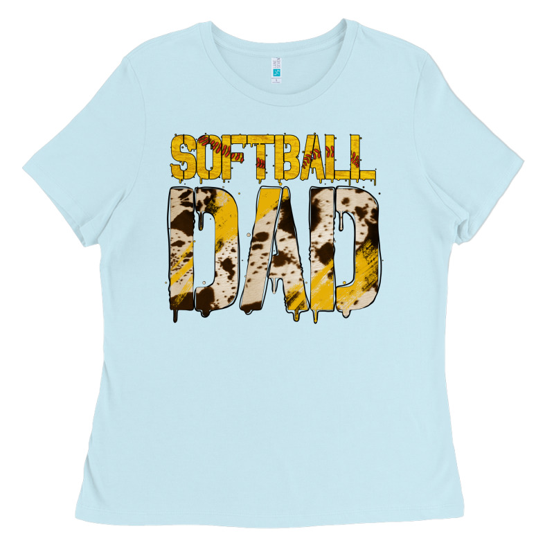 No Background Softball Dad Ladies Tee by Jasminsmagicworld | Teevron