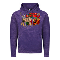 Cloud Purple Merry Christmas Deer Vintage Hoodie - LillyAllenDesigns